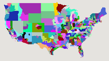 Random colouring of US House Districts